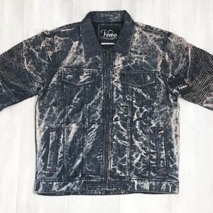 Men's Distressed Denim Jacket - Blue
